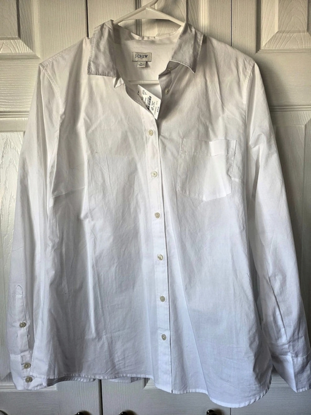 J.Crew Button Down Shirt in White Size Large NWT